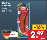 Berliner Knacker für 2,49 € bei Netto Marken-Discount im Angebot Berliner Knacker im aktuellen Netto Marken-Discount Prospekt