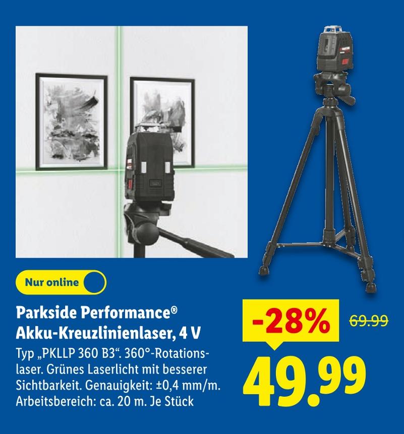Parkside Performance Akku-Kreuzlinienlaser, 4 V