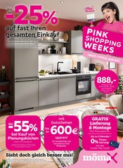 Aktueller mömax Möbel & Einrichtung Prospekt in Teutschenthal und Umgebung, "PINK SHOPPING WEEKS" mit 16 Seiten, 22.09.2025 - 30.09.2025