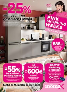 Aktueller mömax Prospekt "PINK SHOPPING WEEKS" Seite 1 von 16 Seiten