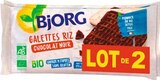 FINES GALETTES DE RIZ AU CHOCOLAT NOIR BIO - BJORG en promo chez Auchan Hypermarché FINES GALETTES DE RIZ AU CHOCOLAT NOIR BIO - BJORG dans le catalogue Auchan Hypermarché