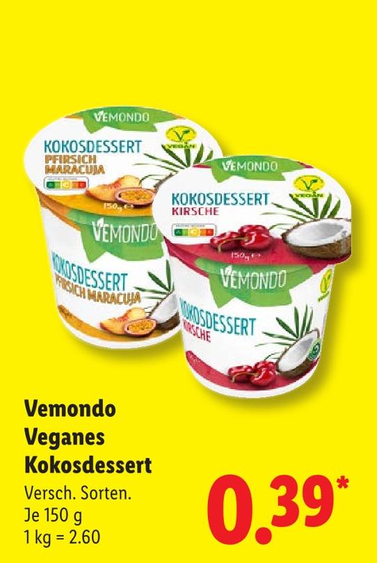 Veganes Kokosdessert Pfirsich Maracuja