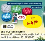 LED-RGB-Dekoleuchte im ROLLER Prospekt LED-RGB-Dekoleuchte von LAMPURA im aktuellen ROLLER Prospekt für 4,99 €