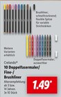 10 Doppelfasermaler/ Fine-/ Brushliner im Lidl Prospekt 10 Doppelfasermaler/ Fine-/ Brushliner von Crelando im aktuellen Lidl Prospekt für 1,49 €