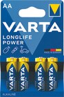 Batterien Mignon AA oder Micro AAA von Varta Longlife Power im aktuellen Rossmann Prospekt für 1,11 €