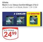 Mach 3 Klingen im Angebot bei GLOBUS in Frankenthal Mach 3 Klingen Angebote von Gillette bei GLOBUS Frankenthal für 24,99 €