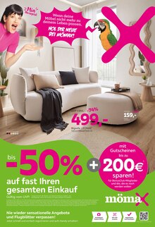 Couch im mömax Prospekt "Bis -50% auf fast Ihren gesamten Einkauf" mit 8 Seiten (Ingolstadt)