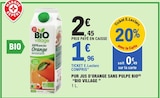 Pur jus d'orange sans pulpe bio - Bio Village dans le catalogue E.Leclerc