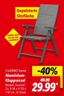 Aktuelle Fernsehsessel Angebote bei Lidl in Frankfurt (Main) Aktuelles Aluminium-Klappsessel Angebot bei Lidl in Frankfurt (Main) ab 29,99 €