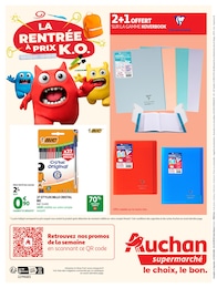 Prix et réduction Protège-Cahier dans le prospectus Auchan Supermarché en cours Offre Protège-Cahier dans le catalogue Auchan Supermarché du moment à la page 12