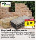 Mauerblock Spaltino Normalstein im aktuellen Holz Possling Prospekt