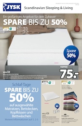 JYSK Prospekt: "Scandinavian Sleeping & Living - SPARE BIS ZU 50%", 9 Seiten, 29.04.2025 - 07.06.2025