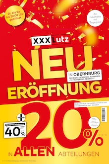 XXXLutz Möbelhäuser Nentershausen, Westerwaldkreis Prospekt "NEUERÖFFNUNG in Obernburg" mit 8 Seiten