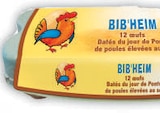 12 œufs frais de poules élevées au sol - BIB'HEIM dans le catalogue Norma