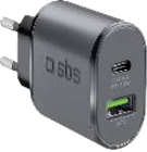 Power-Delivery-25-W-Schnellladegerät, USB-A und USB-C Angebote von sbs bei expert Neuss für 13,99 €