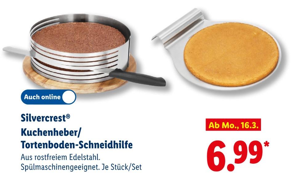 Kuchenheber/Tortenboden-Schneidhilfe