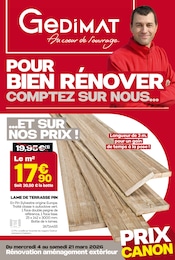Catalogue Gedimat à Gémenos, avec 16 pages Prospectus Gedimat à Gémenos, "POUR BIEN RÉNOVER, COMPTEZ SUR NOUS…", 16 pages, 04/03/2026 - 21/03/2026