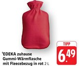 Gummi-Wärmflasche mit Fleecebezug in rot Angebote von EDEKA zuhause bei EDEKA Aalen für 6,49 €