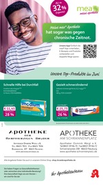 mea - meine apotheke Apotheken Prospekt der aktuellen Woche mit 4 Seiten, gültig von 01.06.2026 bis 30.06.2026, in Karlshuld und Umgebung Aktueller mea - meine apotheke Apotheken Prospekt in Karlshuld und Umgebung, "Unsere Juni-Angebote" mit 4 Seiten, 01.06.2026 - 30.06.2026