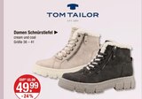 Damen Schnürstiefel cream von Tom Tailor im aktuellen V-Markt Prospekt für 49,99 €