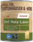 2in1 Holz-Lasur von toom für 9,99 € bei toom Baumarkt im Angebot 2in1 Holz-Lasur von toom im aktuellen toom Baumarkt Prospekt