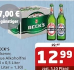Aktuelles Pilsener, Blue Alkoholfrei Angebot bei Getränke Quelle WVG in Magdeburg ab 12,99 €