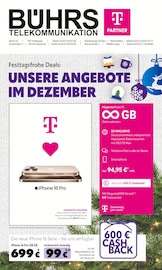 Aktueller Bührs Telekommunikations GmbH & Co.KG Weitere Geschäfte Prospekt in Löningen und Umgebung, "Festtagsfrohe Deals: UNSERE ANGEBOTE IM DEZEMBER" mit 12 Seiten, 04.12.2024 - 31.12.2024