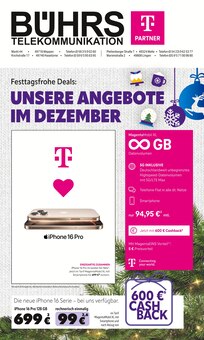 Bührs Telekommunikations GmbH & Co.KG Prospekt Festtagsfrohe Deals: UNSERE ANGEBOTE IM DEZEMBER mit  Seiten