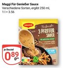 Für Genießer Sauce 3 Pfeffer Angebote von Maggi bei GLOBUS Saarbrücken für 0,89 €