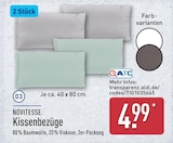 Kissenbezüge von Novitesse im aktuellen ALDI Nord Prospekt