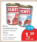 Hundenahrung von Rinti im aktuellen budni Prospekt