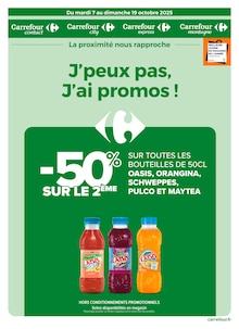 Prospectus Carrefour Proximité à Plouvorn, "J’peux pas, J’ai promos !", 12 pages de promos valables du 07/10/2025 au 19/10/2025