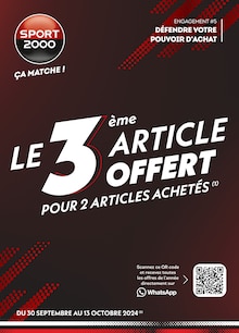 Prospectus Sport 2000 à Sorgues, "Ça matche !", 2 pages de promos valables du 30/09/2024 au 13/10/2024