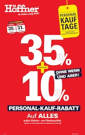 Aktueller Höffner Möbel & Einrichtung Prospekt in Schöneck und Umgebung, "PERSONAL-KAUF-RABATT" mit 4 Seiten, 28.01.2026 - 10.02.2026