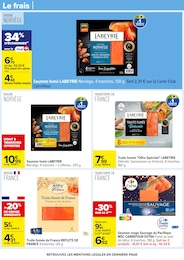 Prix et réduction Saumon Fumé dans le prospectus Carrefour en cours Offre Saumon Fumé dans le catalogue Carrefour du moment à la page 28