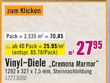 Vinyl-Diele Cremona Marmor Angebote bei Hornbach Neustadt für 65,78 €