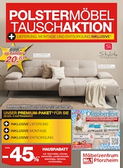 Wohnlandschaft im Möbelzentrum Pforzheim Prospekt in Stuttgart Aktueller Möbelzentrum Pforzheim Prospekt mit Wohnlandschaft, "Poster-Tausch", Seite 1
