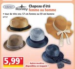 Chapeau d'été femme ou homme - RONLEY en promo chez Norma Strasbourg à 5,99 €