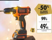 Perceuse visseuse sans fil 10.8V - Carrefour à Paris Perceuse visseuse sans fil 10.8V en promo chez Carrefour Paris à 49,95 €