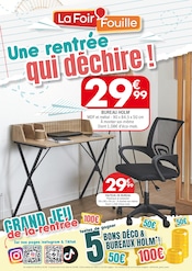 Promotion Chaise Bureau dans le prospectus La Foir’Fouille, valable du 18/08/2025 au 31/08/2025 Promo Chaise Bureau dans le catalogue La Foir’Fouille du moment à la page 1