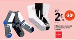 Lot de 3 paires de chaussettes sport enfant - TISSAIA en promo chez E.Leclerc Le Cannet à 2,76 €