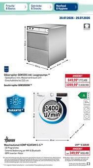 Geschirrspüler im aktuellen METRO Prospekt (Mannheim) Geschirrspüler im METRO Prospekt "Wochenangebote Getränke&Snacks" mit 51 Seiten (Mannheim)
