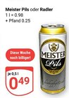 Pils im Angebot bei GLOBUS in Bruchsal Pils Angebote von Meister bei GLOBUS Bruchsal für 0,49 €