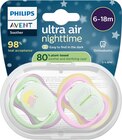 Schnuller ultra air nighttime Silikon, grün/rosa, 6-18 Monate im dm-drogerie markt Prospekt Schnuller ultra air nighttime Silikon, grün/rosa, 6-18 Monate von PHILIPS AVENT im aktuellen dm-drogerie markt Prospekt für 7,75 €