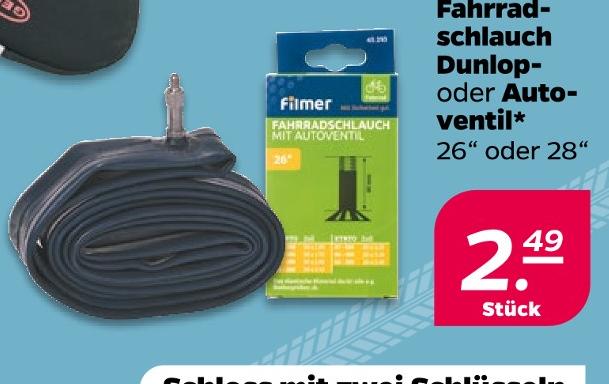 Fahrradschlauch Dunlop- oder Autoventil