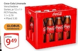 Aktuelle Coca Cola Angebote bei GLOBUS in Bruchsal Aktuelles Limonade Angebot bei GLOBUS in Bruchsal ab 9,49 €