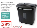 Aktenvernichter 480 X im Angebot bei GLOBUS in Salzgitter Aktenvernichter 480 X Angebote von GENIE bei GLOBUS Salzgitter für 5,99 €