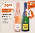 Aktuelles CHAMPAGNE Monopole Blue oder Rosé Angebot bei Müller in Neuss ab 27,90 €