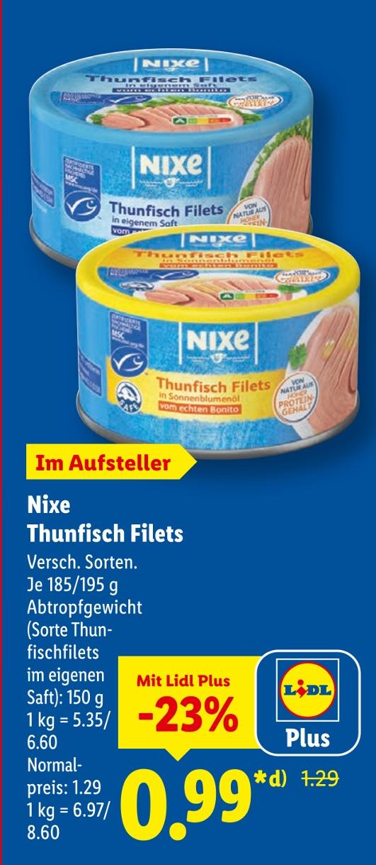 Thunfisch Filets in eigenem Saft