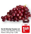 Trauben rot Angebote von Gut & Günstig bei EDEKA Frankfurt für 1,69 €